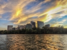 sunset over Rosslyn, Virginia from the Potomac River
